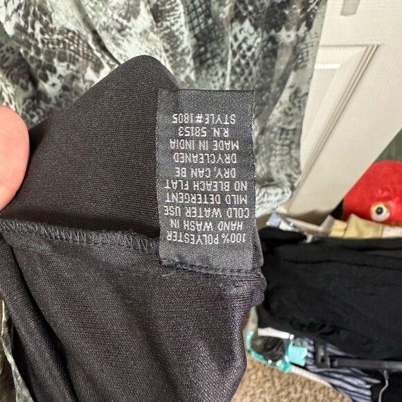 NWT Anthropologie Chaudry Maxi‎ Dress Snake Print Sleeveless Lined silver sz M - Picture 11 of 11